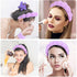 YISSION Purple Spa Headband & Wristband Set, Skincare Headband & Wrist Bands for Washing Face, Makeup Hair Scrunchies