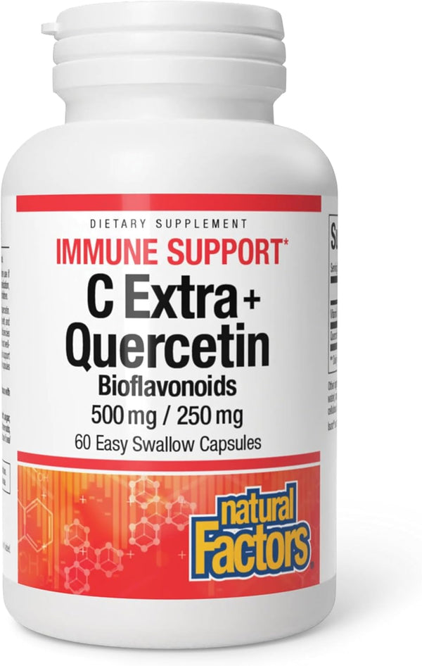 Natural Factors C Extra + Quercetin Bioflavonoids - Antioxidant Supplement for Immune
