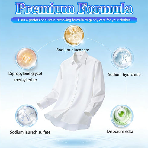 Quboora 300Ml Cleanse Natural Clothing Emulsifier, Non Ionic Emulsifier Clothing Cleaner, No Damage Fabric Spot