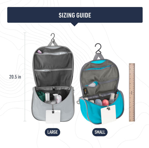 Sea to Summit TravellingLight Hanging Toiletry Bag, Small Travel Organizer for Men and Women, HighRise Grey