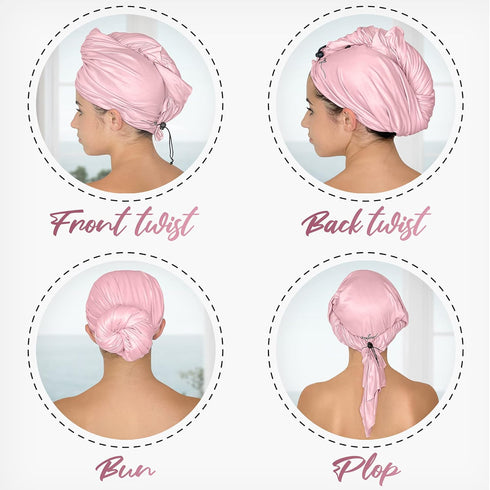 THE PERFECT HAIRCARE Curly Hair Girls Microfiber Plopping Towel Set - Super Absorbent Hair Drying Wrap