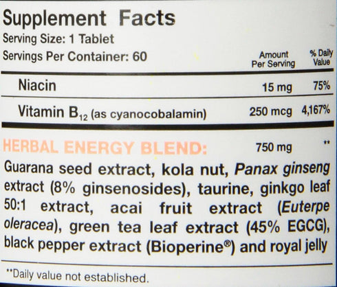 UP Your Gas Herbal Energy Blaster Tablets, 60 Count