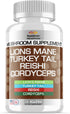 Stamiron Lions Mane Supplement with Turkey Tail & Cordyceps Extract, 90 Count