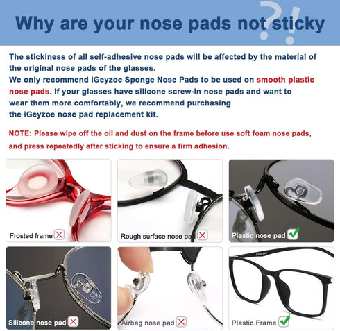 48 Pairs Soft Foam Nose Pads, Self Adhesive Anti-Slip Nosepads for Eyeglasses Sunglasses Reading Glasses (Nude Color)