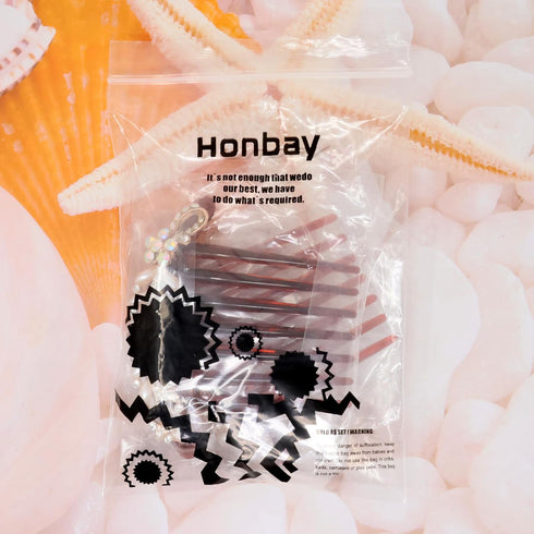 Honbay 2PCS 7 Teeth Hair Side Combs - Pearl Crystal Rhinestone Floral Twist Combs, Decorative Hair Accessories for Women