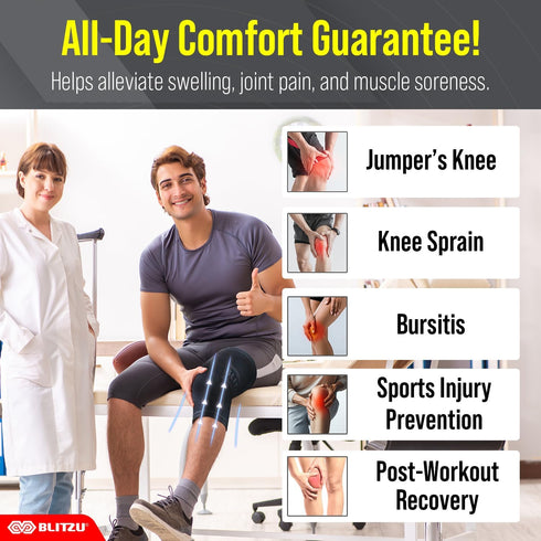Knee Brace for Women & Men, 2 Pack Compression Sleeve for Pain Relief, Sports, Injury Recovery, Grey XL