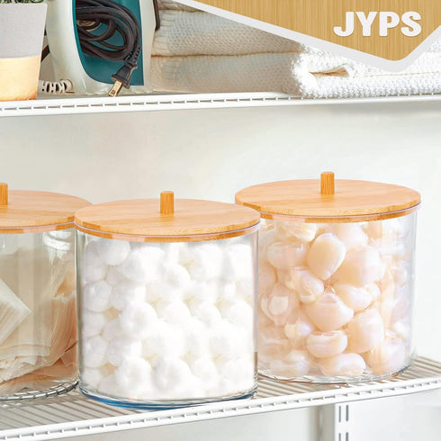 JYPS 2-Pack Laundry Detergent Pods Container, Plastic Organization and Storage Jar for Detergent, Pods, Bath Bombs