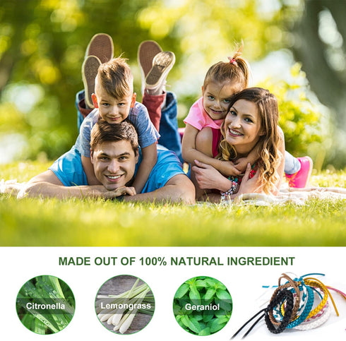 12 Pack Mosquito Repellent Bracelets, PU Leather Insect & Bug Repellent Wrist Bands for Kids & Adults, Outdoor Camping
