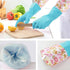 KINGFINGER Rubber Latex Waterproof Dishwashing Gloves, 2 Pair Medium Long Cuff Household Cleaning Gloves