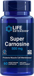 Life Extension Super Carnosine 500mg, 60 Vegetarian Capsules - L-Carnosine Supplement for Muscle Recovery and Healthy