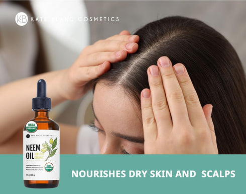 Kate Blanc Cosmetics Neem Oil for Skin, Hair & Face - 4oz Organic Cold Pressed Concentrate