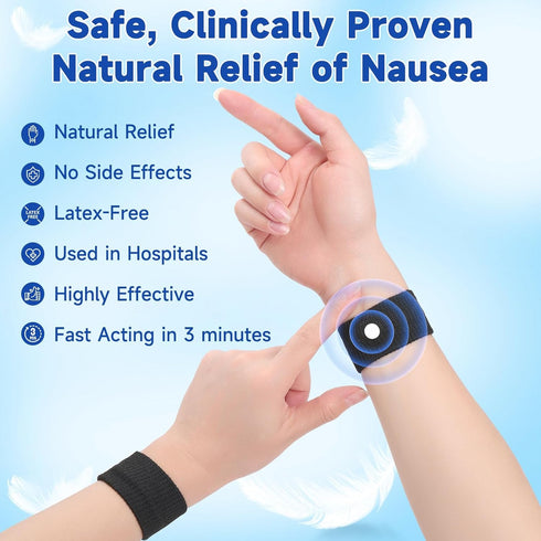 LYJEE 5 Pairs Motion Sickness Bands, Nausea Relief Wristbands for Travel, Car, Sea, and Flying