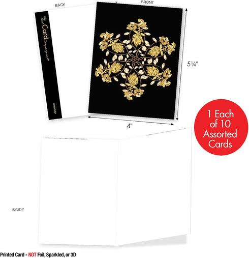 The Best Card Company - 10 Blank Note Cards Assortment (4 x 5.12 Inch) - Zen Patterns and Symbols, Bulk Boxed Set