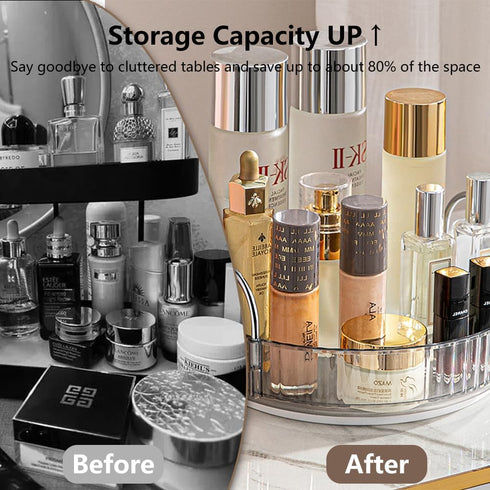 Rotating Makeup Organizer for Vanity, Spinning Cosmetics Storage Rack for Bathroom Countertop, Skincare Holder (1 Tier,