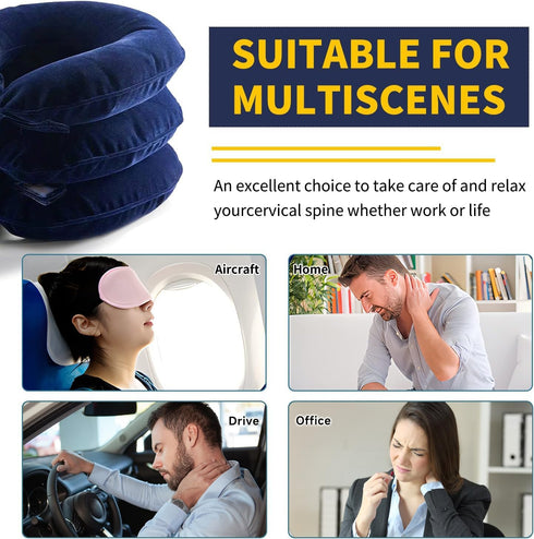 Neck Stretcher, Cervical Traction Device, Neck Traction Device for Neck Pain Relief, Adjustable Inflatable Neck