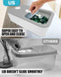 Skywin Laundry Pod Container Holder - Push-Open White with Grey Lid - Holds 11 Pounds, Fits 2 Bottles of Detergent