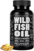 Wild Foods Omega 3 Fish Oil Supplement, 120 Capsules (1 pk), Wild Caught, Burpless, Odorless, Non-GMO, Triple Strength