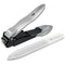Nail Clippers with Catcher, No Splash Fingernail Toenail Clippers with Sharp Curved Blade and Glass Nail File