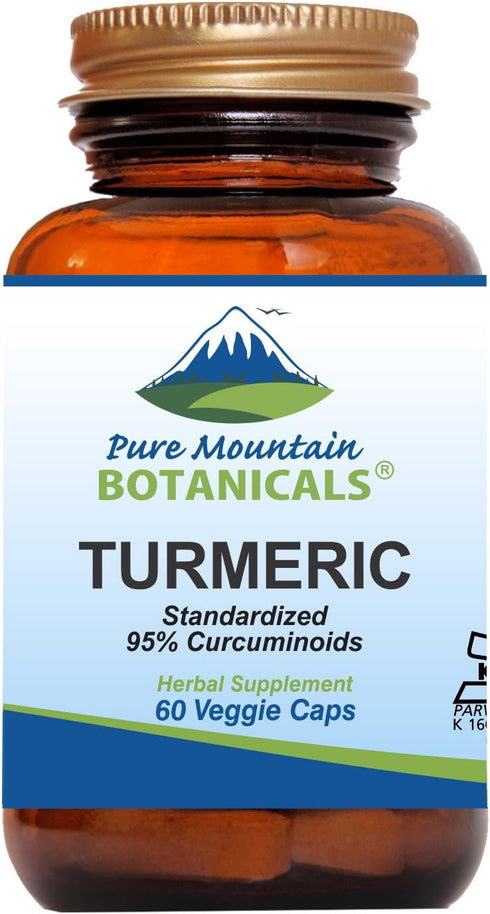 Turmeric Capsules with Black Pepper Extract - 60 Kosher Vegan Caps, 450mg Turmeric Root