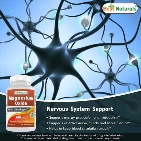 Best Naturals Magnesium Oxide 500 mg, 180 Tablets