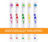 Bulk Toothbrushes Individually Wrapped, Manual Disposable Travel Set for Adults or Kids, 10-Pack Multicolor