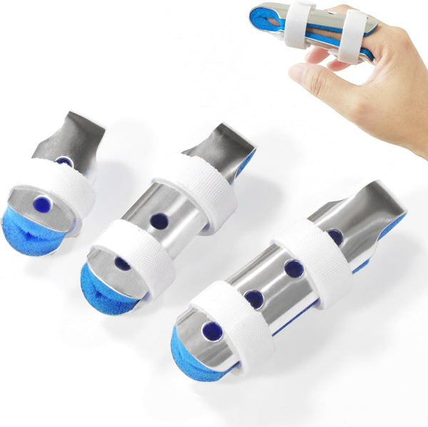 Finger Splints Thumb Splint for Broken Fingers - Adjustable Aluminum Stabilization for Mallet/Trigger Fingers,