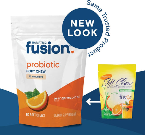 Bariatric Fusion Probiotic Soft Chews, Orange Tropical Flavor, 60 Count - Chewy Bariatric Vitamin