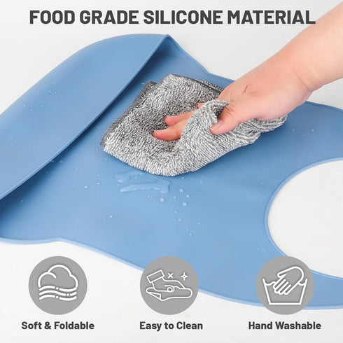 varlldibao Adult Bibs for Men & WomenAdjustable Silicone Adult BibWashable Waterproof Bib for Elderly with Crumb