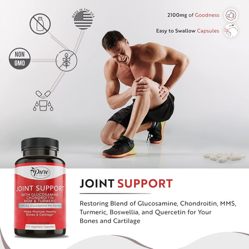 Pure By Nature Joint Support, Glucosamine with Chondroitin, Turmeric, MSM, Boswellia, 270 Capsules