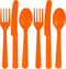 Orange Peel Assorted Plastic Cutlery Set, 24 Count, Durable & Eco-Friendly Party Supplies for Celebrations
