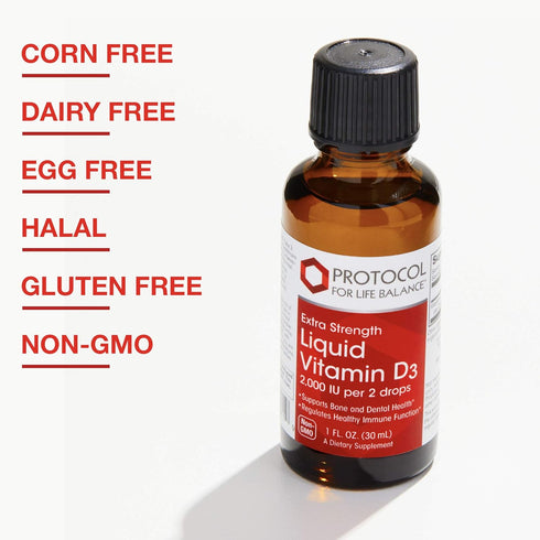 Protocol Liquid Vitamin D3 2,000 IU - Extra Strength for Bone & Teeth Support - 536 Servings, Non-GMO