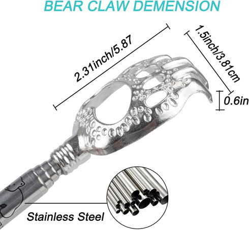 WOVTE Bear Claw Extendable Back Scratcher, Stocking Stuffers for Men and Women, Gifts for All Occasions