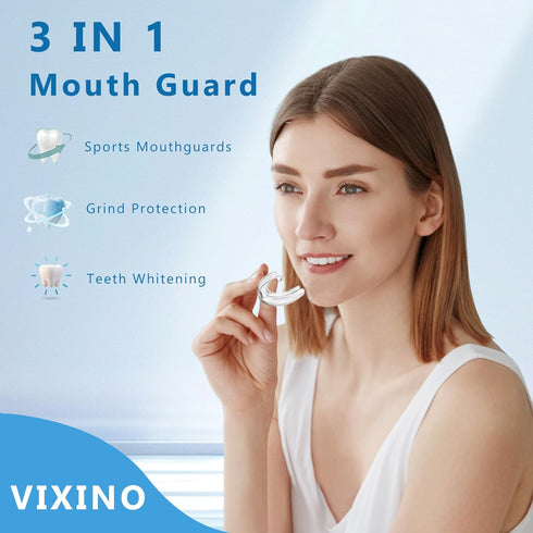 Mouth Guard for Teeth Grinding at Night, Reusable Bite Guard, 4 Pcs in 2 Sizes