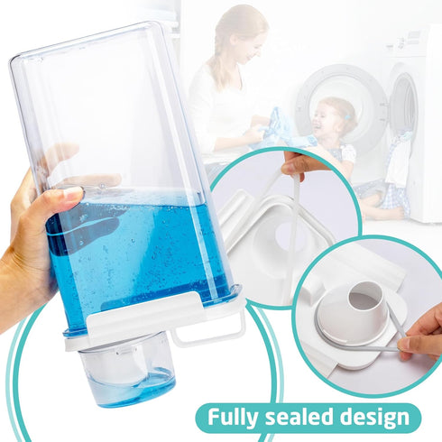 Laundry Detergent Dispenser - 2 Pack, 98 oz with 4 Removable Labels, BPA Free & PET Plastic for Organization