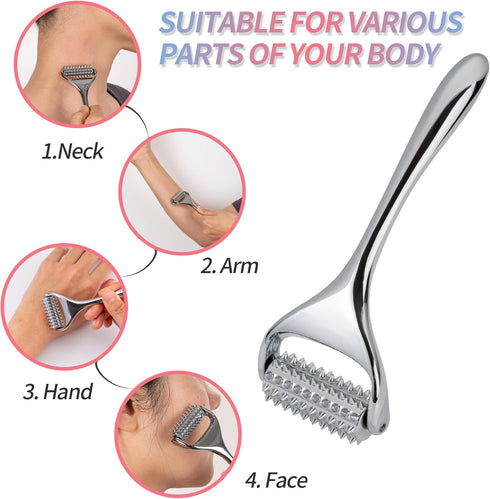 SOOTHESOUL Acupuncture Massage Roller, Trigger Points Massage Tool, Silver Pain Relief & Stress Relaxing Massager for