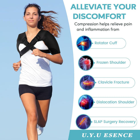 Double Shoulder Brace: Adjustable Support for Women & Men Shoulder Pain Relief for Rotator Cuff and Frozen Shoulder