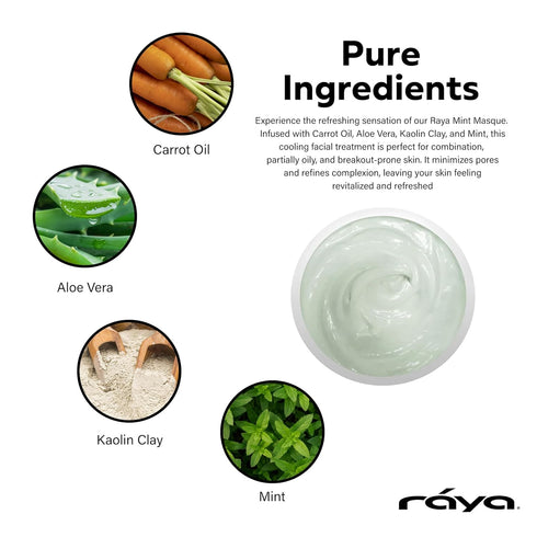 Raya Mint Masque, Cooling Facial Treatment Mask for Oily Skin, 60ml
