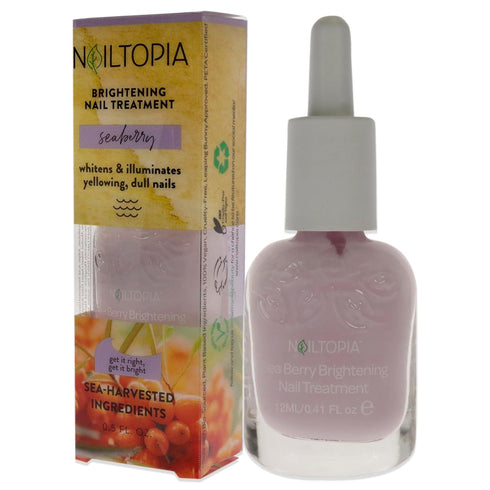 Nailtopia Healing and Brightening Nail Treatment, Whitens Dull Nails, Vegan and Cruelty Free, Sea Berry - 0.41 Oz