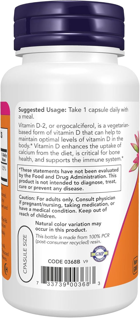 NOW Supplements Vitamin D 1,000 IU Dry | High Potency, Strong Bones*, 120 Veg Capsules