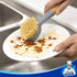 Pack 2 MR.SIGA Dish Brush with Bamboo Handle Built-in Scraper, Scrub Brush for Pans, Pots, Kitchen Sink Cleaning