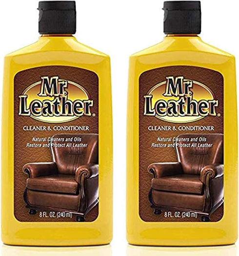 Leather Cleaner & Conditioner for Automotive, Upholstery, Leather Luggage and Bags, Liquid Pack of 2