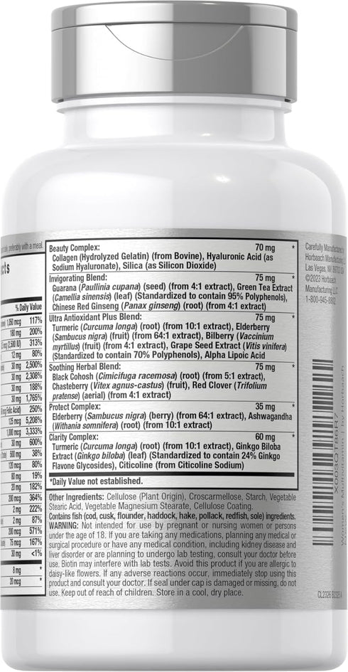 Horbaach Women's Multivitamin 50 Plus, 60 Coated Caplets, Advanced Vitamin Formula