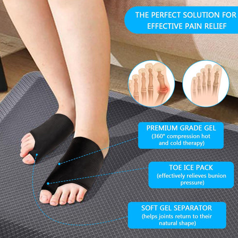 Foot Ice Packs Big Toe for Bunion Relief, Reusable Toe Ice Pack for Hot & Cold Therapies, Gel Foot Ice Pack