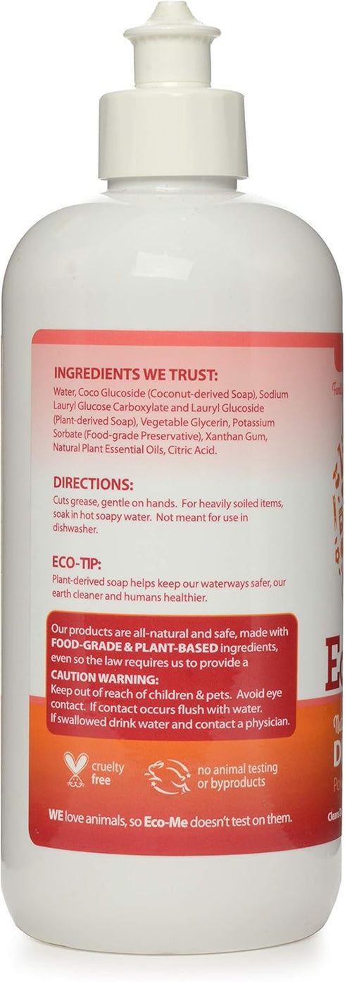 Eco Me Natural Sudsing Liquid Dish Soap, Healthy Citrus Berry Scent, 16 Ounces