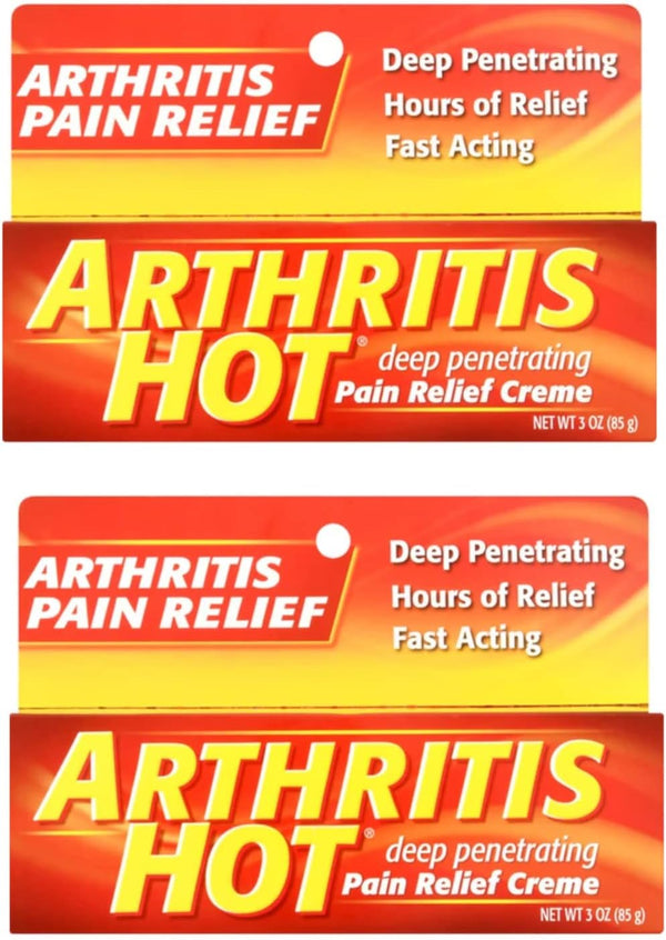 Arthritis Hot Pain Relief Creme, 3 oz, Pack of 2 for Soothing Comfort.