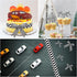 3 Rolls Checkered Printed Ribbon, 0.4, 0.87, 1.5 Inch Wide, 15 Yard Car Theme for DIY Crafts, Wreath Racing Party