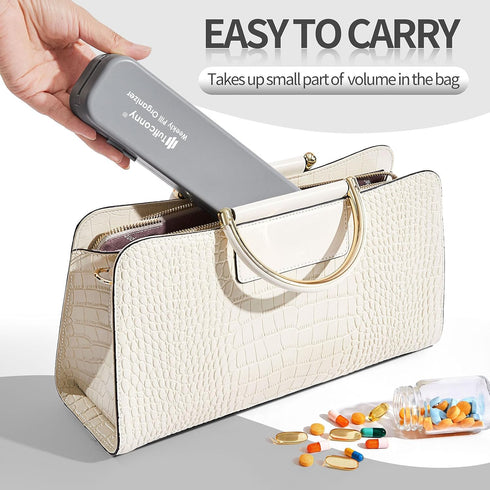 Tuffconny 2 7 Weekly Pill Organizer - Travel Medicine Organizer, Pill Boxes and Organizer Times a Day, Day Pretty Pill
