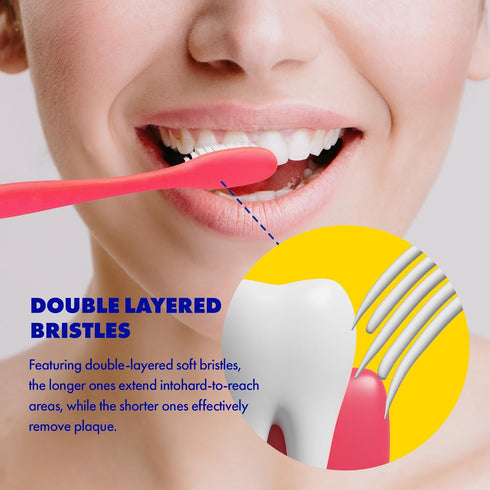 Extra Soft Toothbrush Refill for Adults, 14 Pcs Manual Toothbrushes with Individual Head Covers for Sensitive Gums