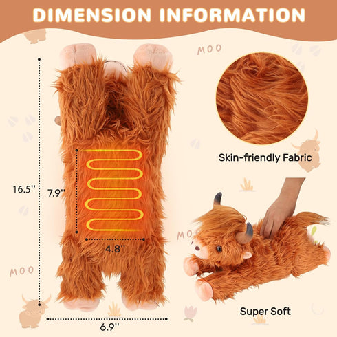 Highland Cow Heating Pad for Period Cramps Menstrual Pain Relief, Portable Electric Heat Pads USB Powered, Cute Cows
