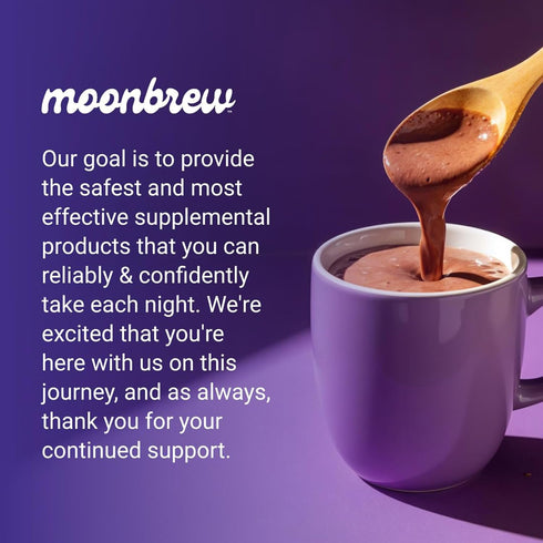 MoonBrew Nighttime Magnesium Hot Cocoa Jar, Natural Sleep Aid Drink Mix for Adults - Calming Melatonin-Free Sleep